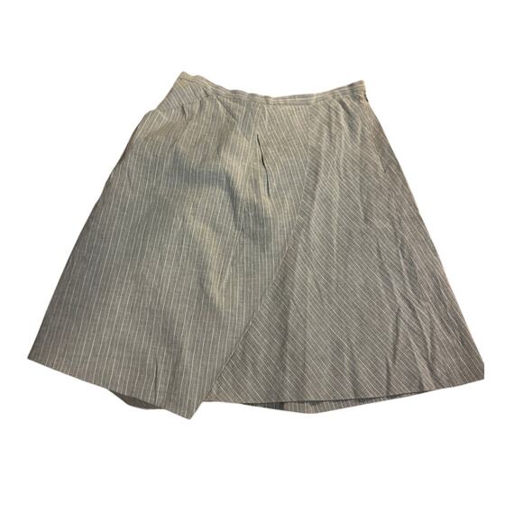LILITH pinstriped semi wrap midi linen mix skirt size small - Picture 4 of 12